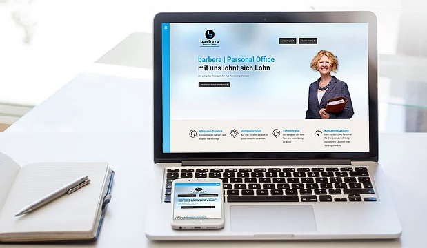 Frische und moderne Webseite für barbera | Personal Office Bild 1