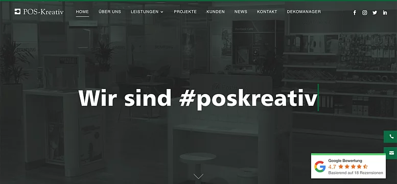 Website Entwicklung, Webdesign, SEO für POS-Kreativ Bild 1